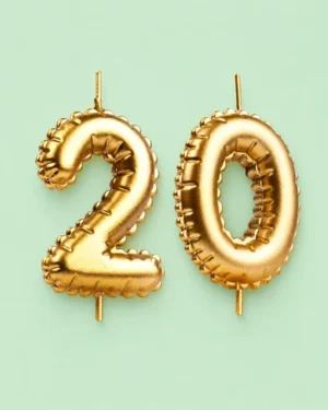 Gold Double Number Candle