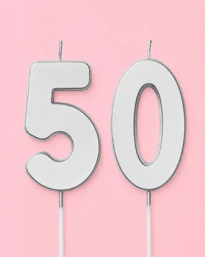 Silver Double Number Candle